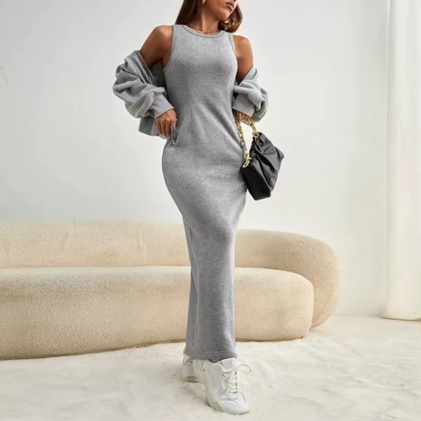 High Quality Grey Cropped Hoodie Women Customized Logo Fleece Long Sleeve Zipper Hoodie - 图片 3