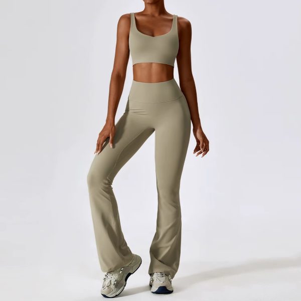 Autumn and winter customized women's sportswear solid yoga wear fitness sportswear suit two-piece set large size women's sportswear - 图片 3