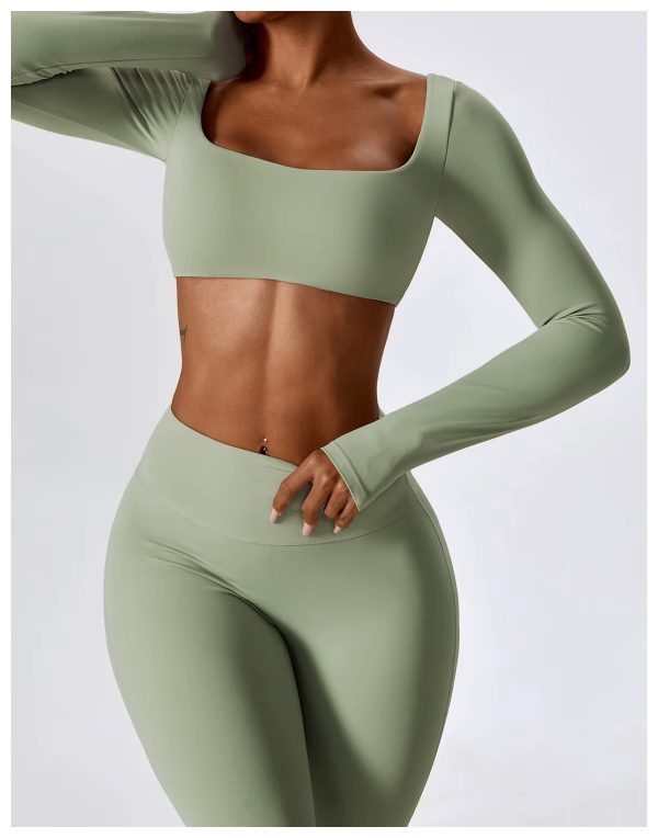Autumn and winter customized women's sportswear solid yoga wear fitness sportswear suit two-piece set large size women's sportswear