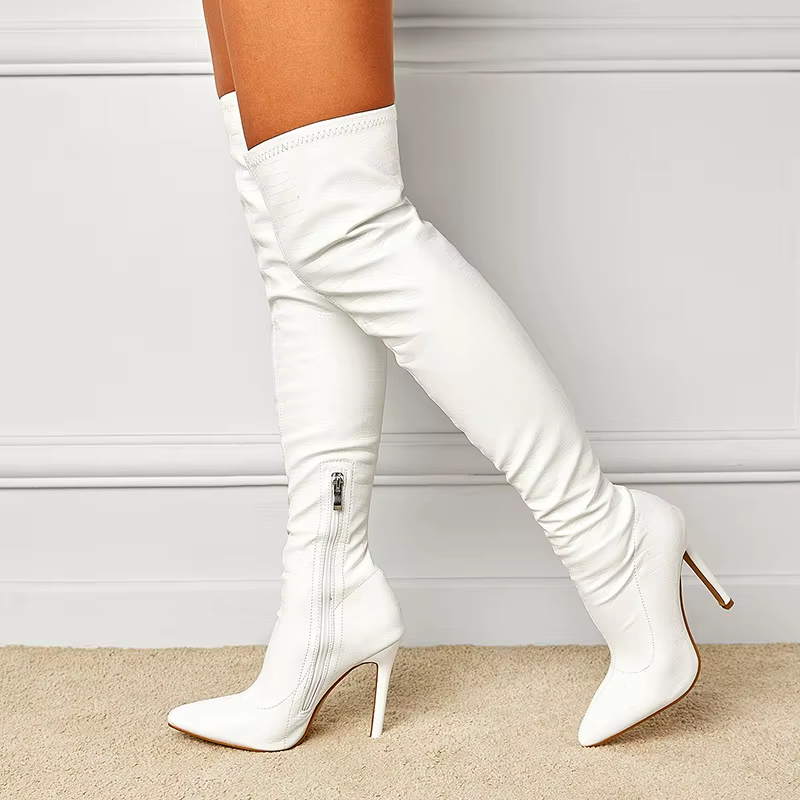9a08387d-d6f0-403f-9747-bf3389caec71 High Boots to Thigh White Witer Fashion Ladies Shoes - Image 1