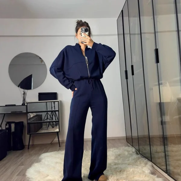 Cardigan sportswear women's fashion street style long-sleeved coat and long pants two-piece set